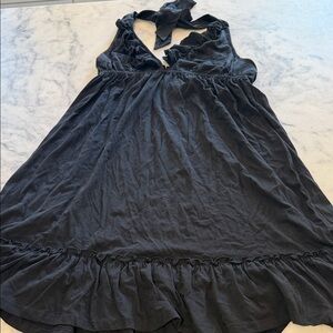 Moda International Black Halter Ruffle Dress/coveruo